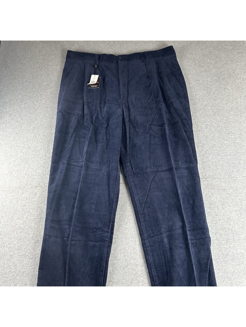 Linea Uomo Navy Blue Corduroy Pants Men's 40x34 Straight Leg Dress Business